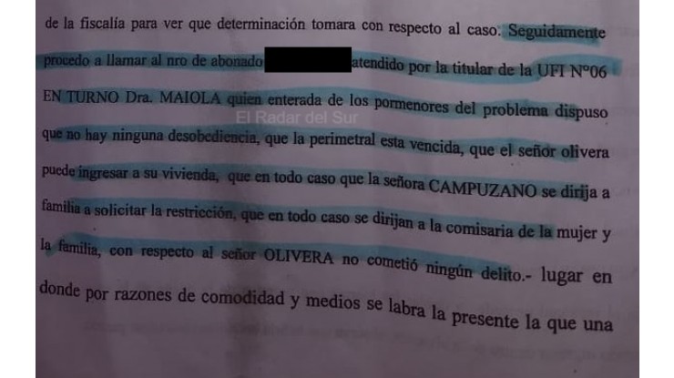 Los acusados por Laura Olivera ejercen su derecho a replica